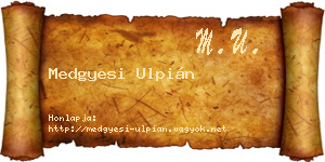 Medgyesi Ulpián névjegykártya